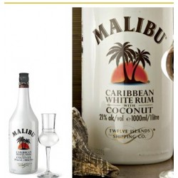  Malibu Made Wite Caribbean Rum And Coconut Flavour1lt